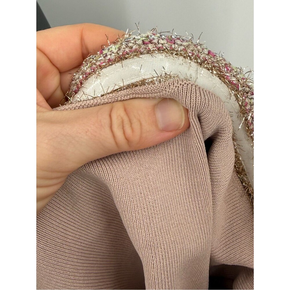 Zara Metallic Tweed Strapless Maxi Dress | Pink Multi | Small - Picture 6 of 11